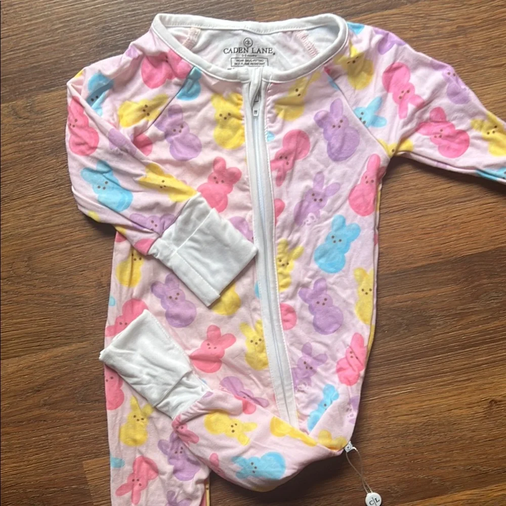 NWT Caden Lane One Piece Easter Pajama - Peep Bunny Marshmallows - Picture 5 of 6
